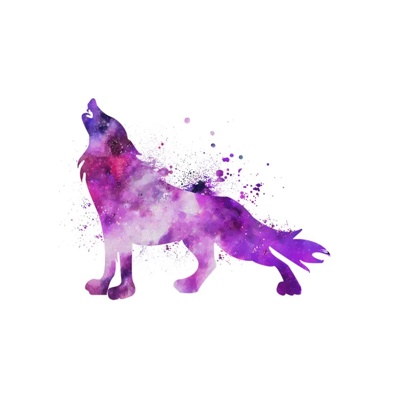 YOJA Elegant Purple Watercolor Halo Wolf Pattern Kids Room Bedroom Home Decor PVC Coloured Wall Sticker Switch Decals 8SS1048 | Дом и сад
