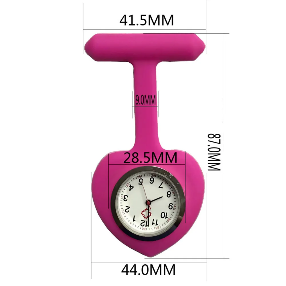 Силиконовые часы для медсестры в форме сердца карманная брошка на клипсе