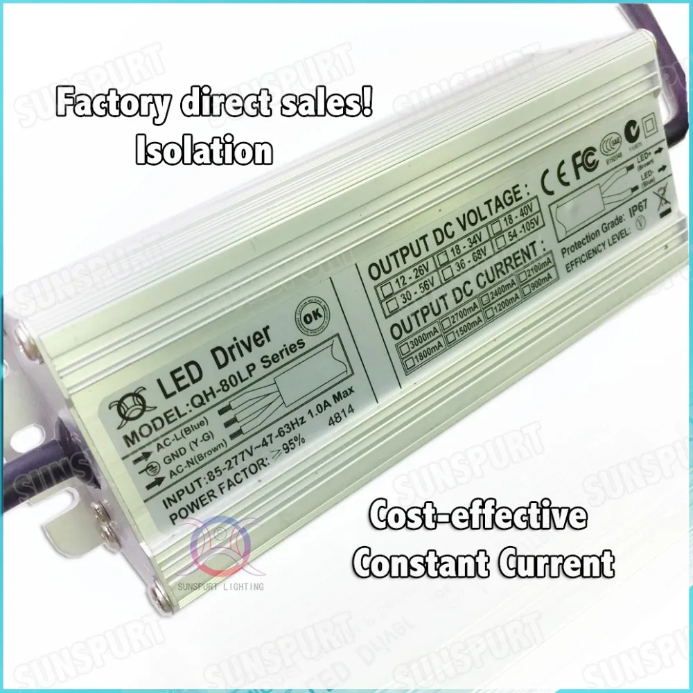 Светодиодный драйвер высокой яркости IP67 80 Вт 1800 мА 2 шт. | Лампы и освещение