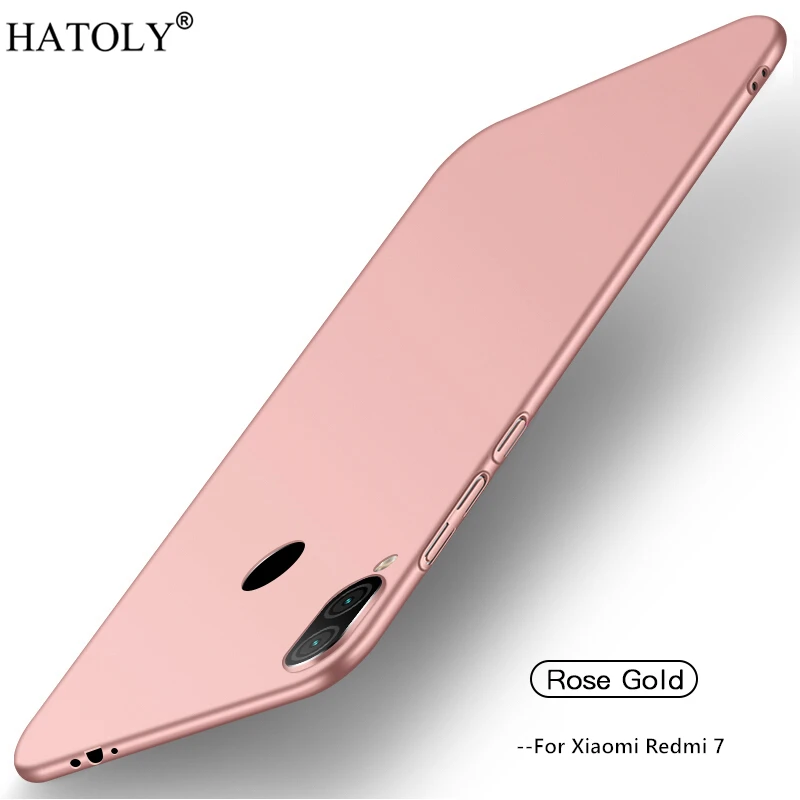 Чехол для Xiaomi Redmi 7A 8, корпус из поликарбоната, жесткая задняя крышка для Xiaomi Redmi 7A, стильный чехол для телефона Xiaomi Redmi Note 7 8 Pro 8T - Цвет: RoseGold