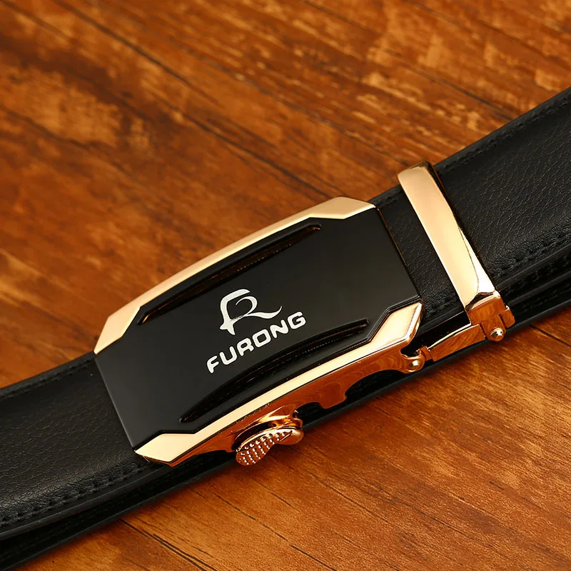 Genuine Leather Cowskin Belt for Men Luxury Black Belts Large Size Long Men Automatic Belt Business Man Leather Belts FR229