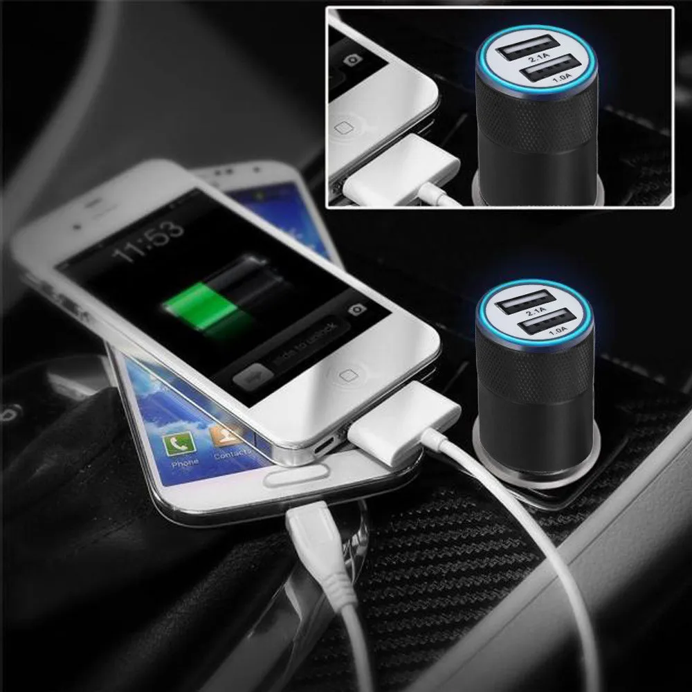 Двойной Переходник Usb для зарядки в машине mini aux usb Автомобильная розетка