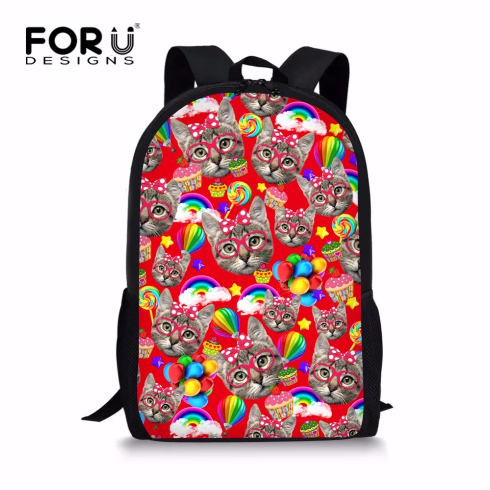 Школьная сумка FORUDESIGNS с милым котенком для девочек милый детский портфель из