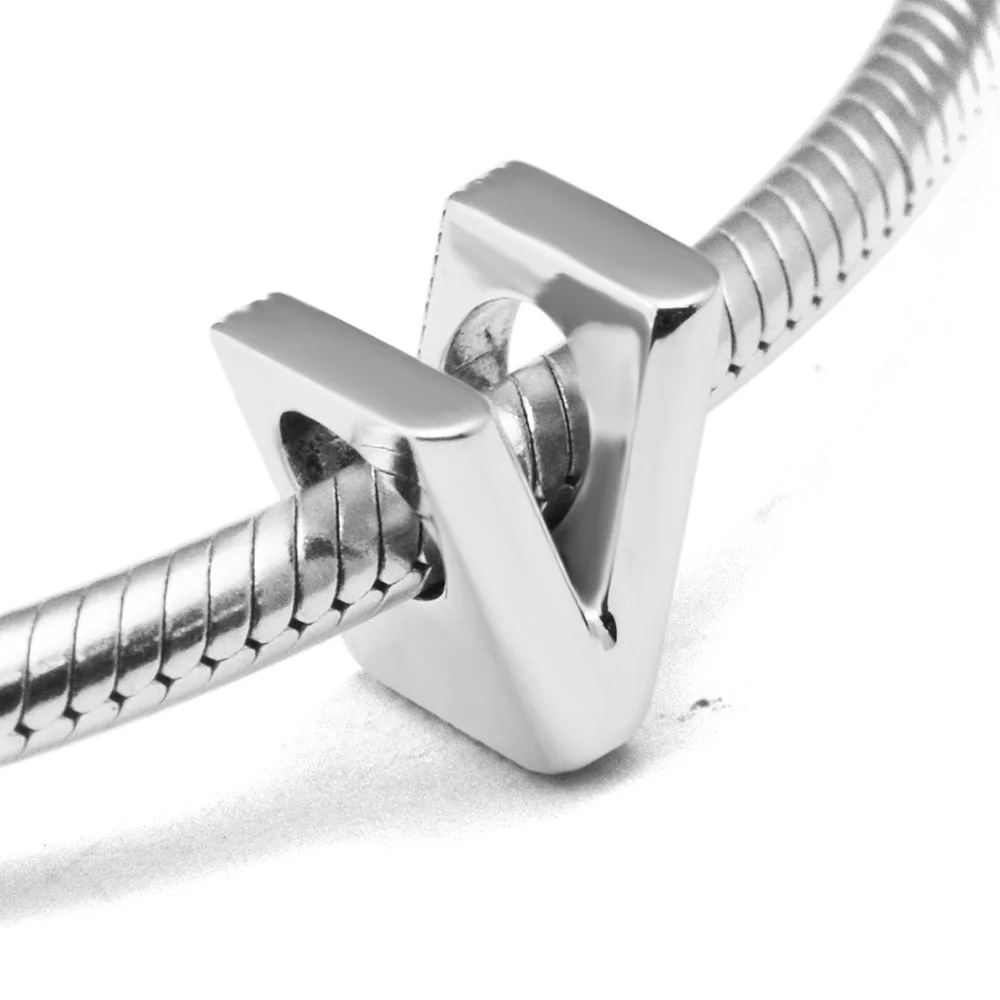 

Подходит для Pandora шармы браслеты винтажные V бусины 100% 925 пробы серебряные ювелирные изделия Бесплатная доставка