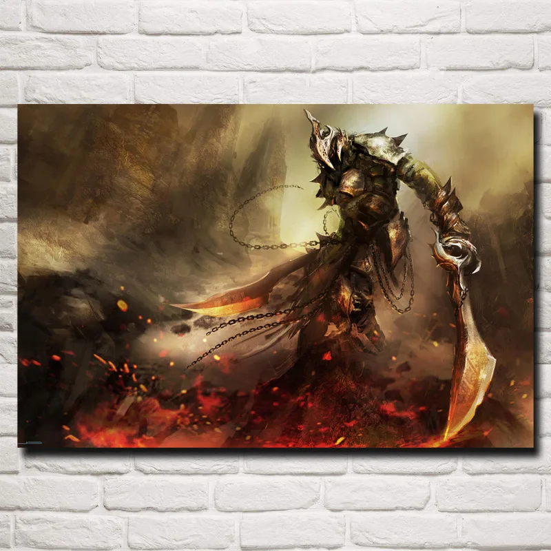 FOOCAME Dark Souls произведение искусства видеоигры искусство шелковая ткань плакат печать домашний Декор стены картина 12x18 16X24 20x30 24x36 дюймов