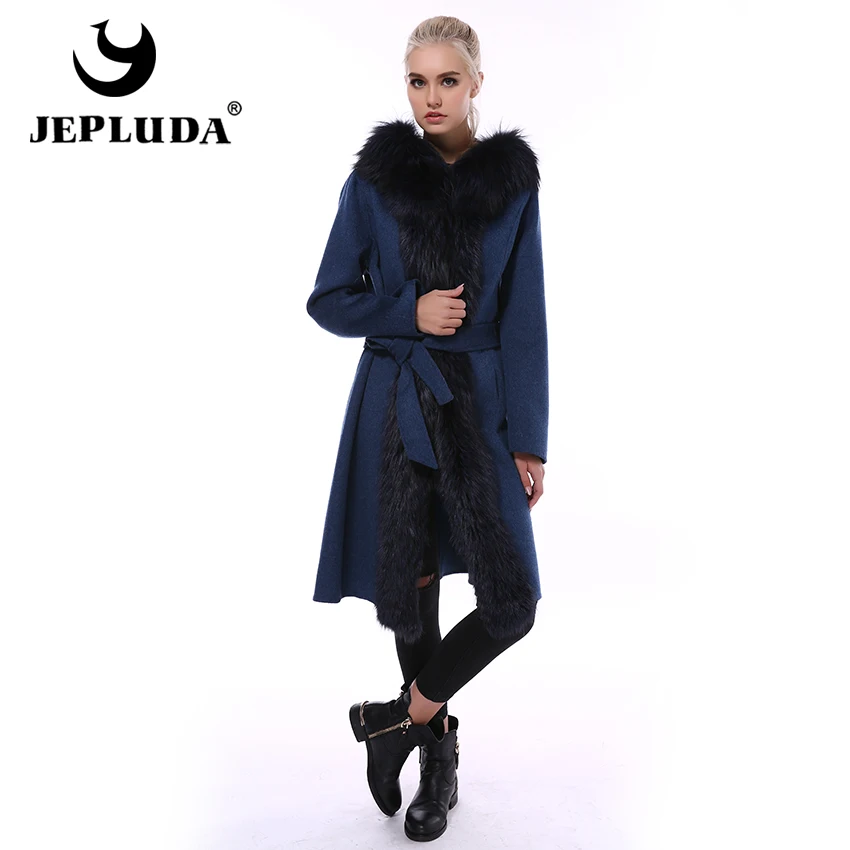 JEPLUDA Высоко Качественное Кашемировое Пальто Для Женщин Зимнее 100% Шерсти Женское