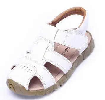 Настоящие кожаные кроссовки с резиновой подошвой детские сандалии спортивная