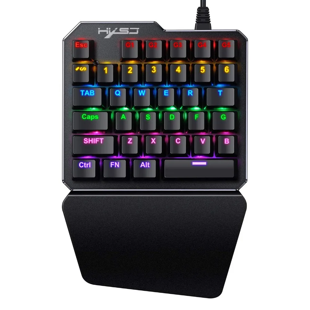 Игровая клавиатура J100 механическая для одной руки мобильных игр с левой ручкой 35