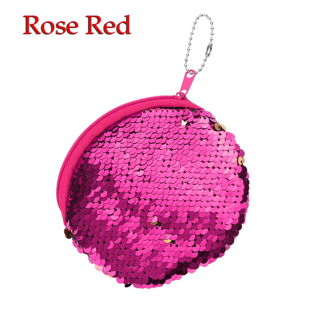 rose red ASDS девушка Русалка блестящий кошелек сумка косой сумки двойной цвет портмоне ручной сумки подарки EarphonePackage - Цвет: rose red