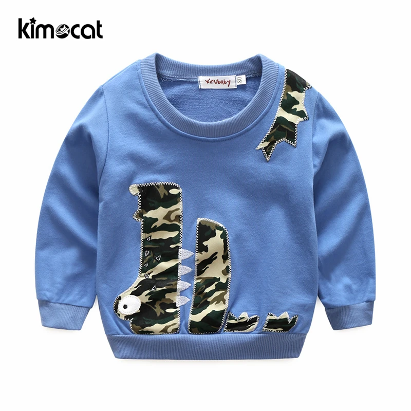 Kimocat Long Sleeve Autumn Winter Boys Clothing Set Warm Cotton Baby Clothes Cartoon Printing Cute Dinosaur |