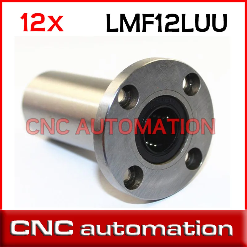 12 шт. LMF12LUU мм Длинный круговой Фланцевый Тип Линейный подшипник CNC части