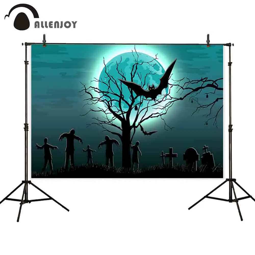 Allenjoy Фотофон для фотосъемки Хэллоуин ночь призрак могила мертвое дерево яркая