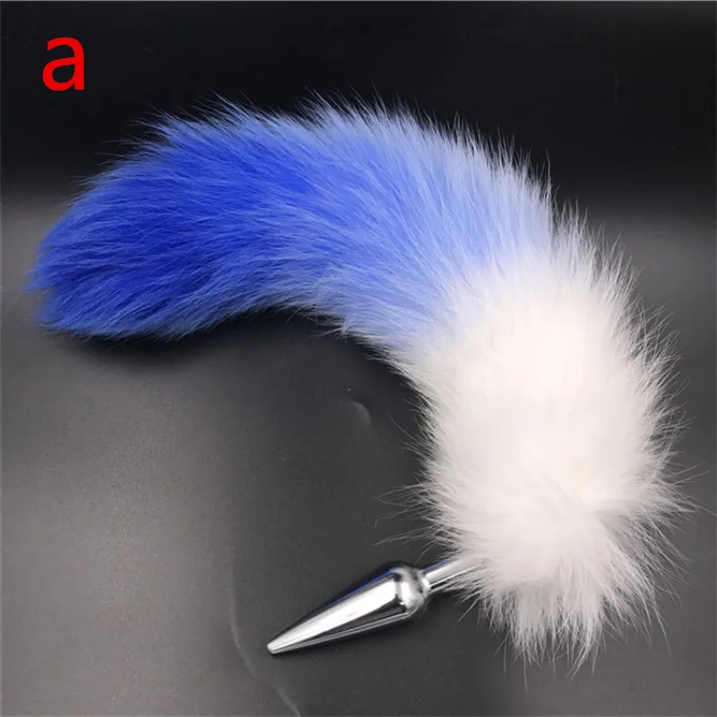 2 Style Stainless Steel Anal Plug Tails Butt Blue White Animal Tail Anus Bead Masturbator Sex Toys for Women H8-5-159G | Красота и