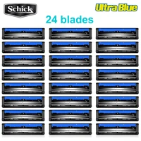 24 bladeslot new 2018 genuine original schick ultra blue razor blades for all schick ultra razors man best shaving vitamin e