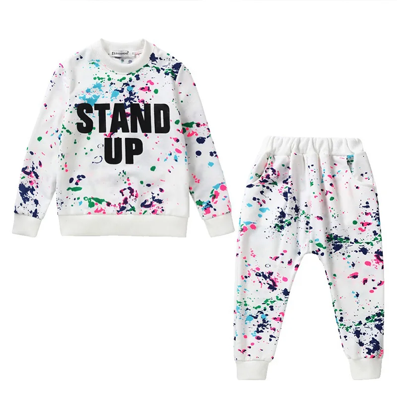 

Girls Clothing Sets Spring Toddler Color Print Letter Clothes For Baby Girls Full Sleeve Shirt + Pants 2 Pcs Children Clothing