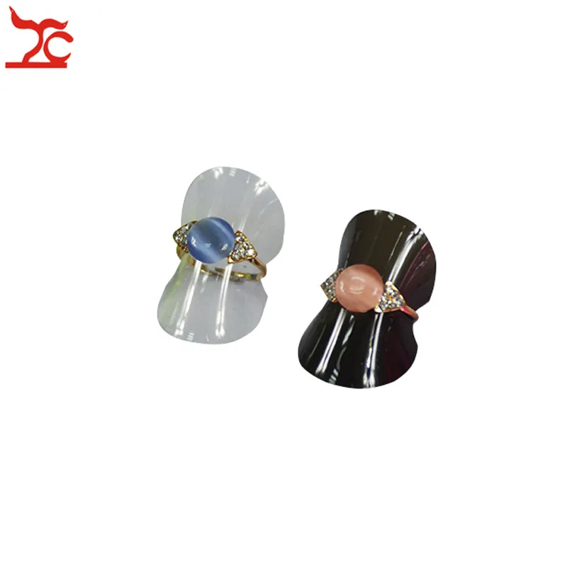 

25Pcs/Lot Plastic Ring Display Holder Sheet 3.8cm Dia Black Clear Ring Earrings Stud Organizer Storage Holder Stand