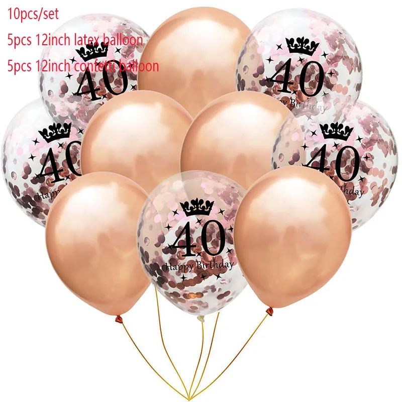 RG birthday 40 60, 50, 40, 30 черные и золотые шары на день рождения, конфетти, баллоны для дня рождения, украшения для вечеринок, для взрослых, балоны, гелиевые шары - Цвет: RG birthday 40