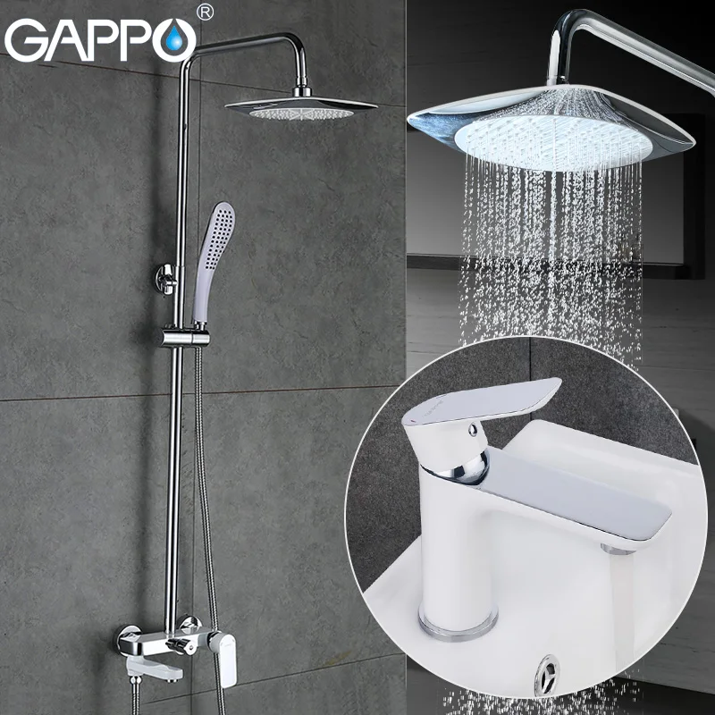 

GAPPO white shower faucet shower mixer bathroom basin sink faucet bath tub faucet waterfall bath faucets