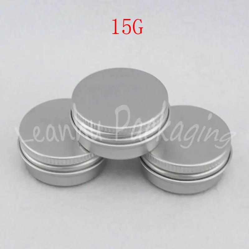 

15 г круглые алюминиевые банки, 15CC блеск для губ/крем/Маска подрозлива, пустой косметический контейнер (100 шт./лот)