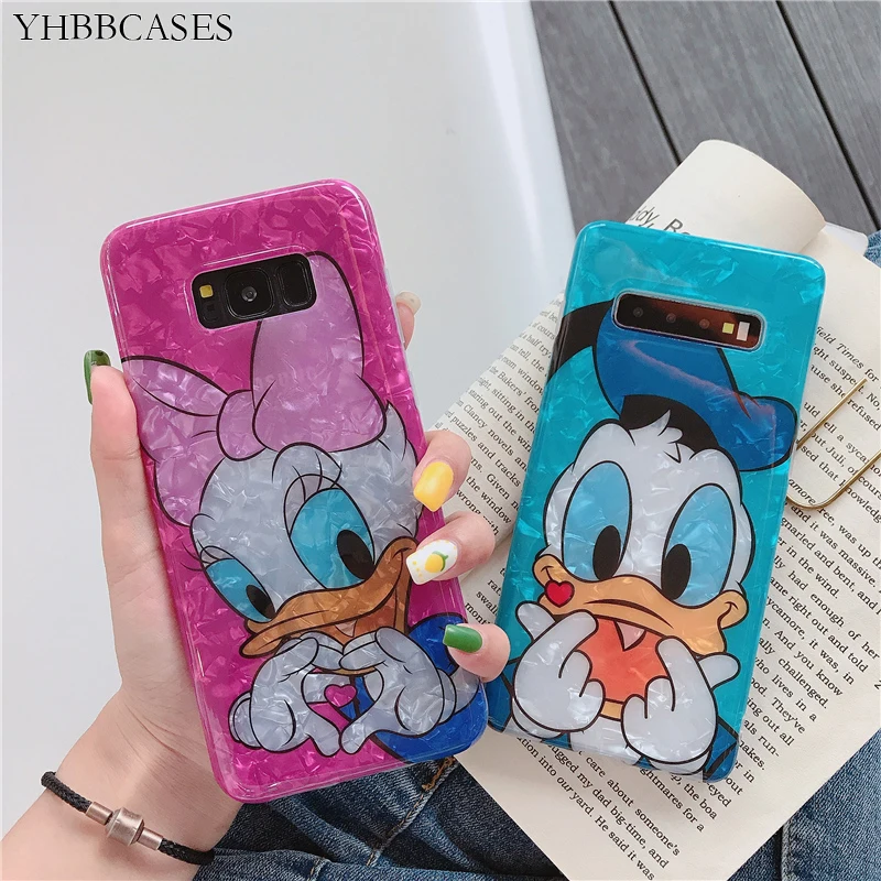 YHBBCASES, Модный чехол с раковиной, мягкий чехол для samsung Note 10, 8, 9, Мультяшные милые чехлы с мышкой, уткой для samsung Galaxy S8, S9, S10 Plus