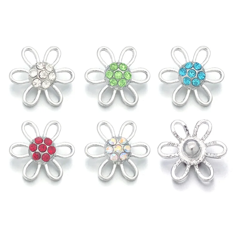 

Оптовая продажа 050 цветок 3D 12 мм металлическая кнопка для браслета ожерелья Сменные ювелирные изделия женские аксессуары фурнитура