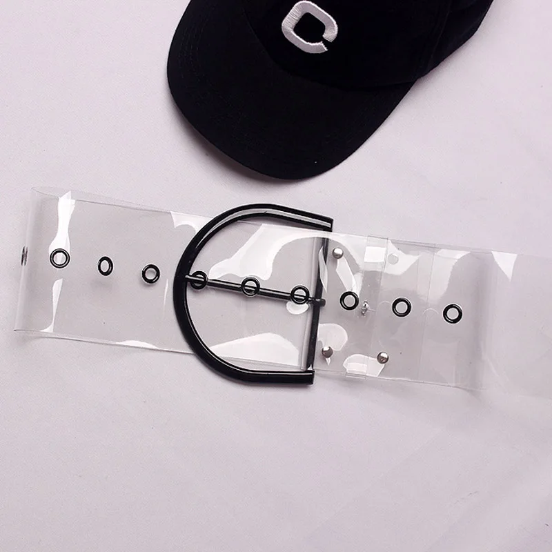 OXANT Transparent Female Hollow Out Metal Ring High Waist Wide Belts 2019 Summer Womens Fashion Harajuku Clothing | Аксессуары для