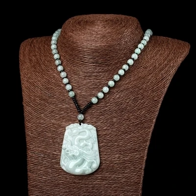 

Natural JADESt pendant Carved Green Green Dragon Pendant Necklace, male jewelry, children's sweater chain