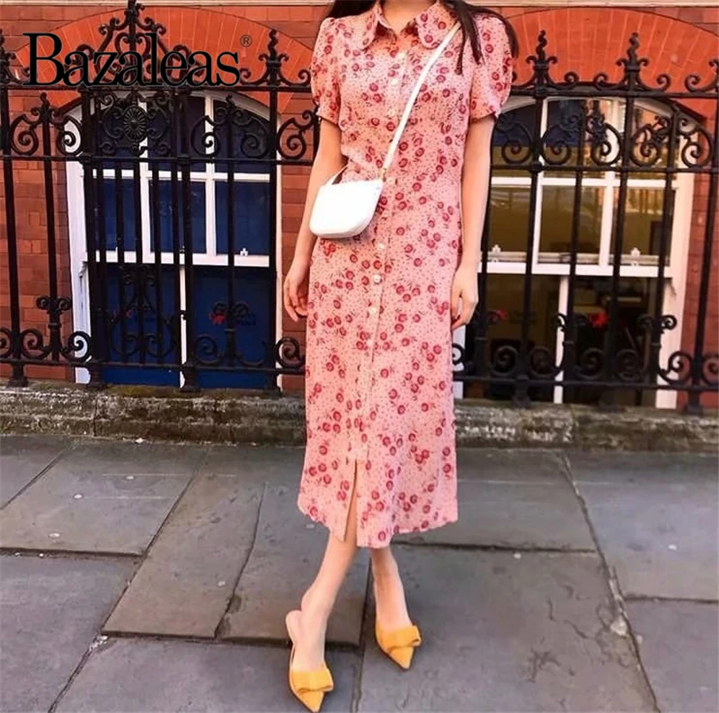 2019 шикарное летнее платье во Франции розовый Подсолнечник с принтом облегающее