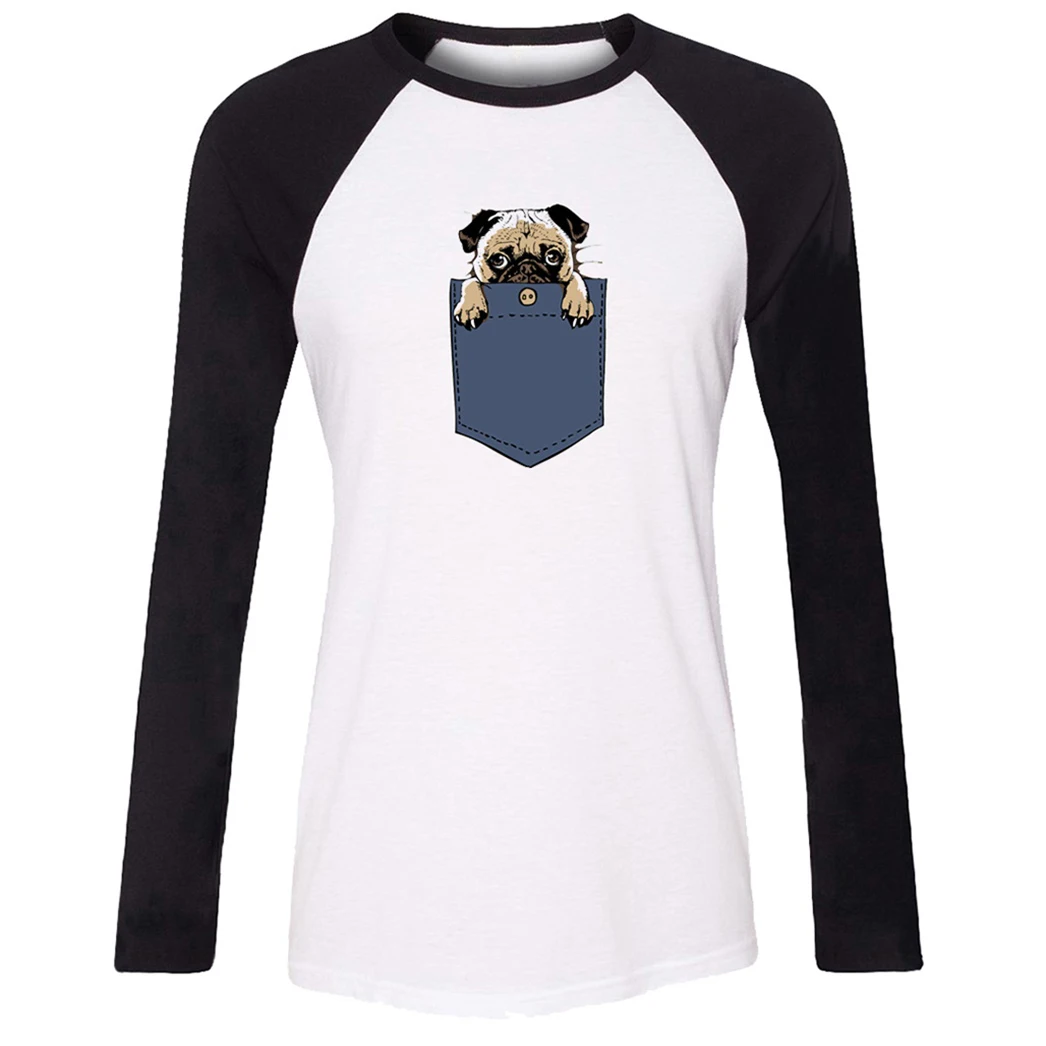 Винтажная женская футболка с длинными рукавами в стиле ретро милой собачкой и