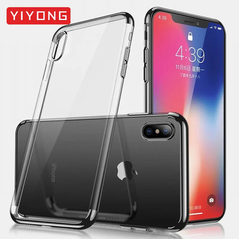 YIYONG Ultra-Slim For iPhone X XS Max TPU Soft Case Cover Apple XR 6 6S Coque Silicone 7 8 Plus Phone |