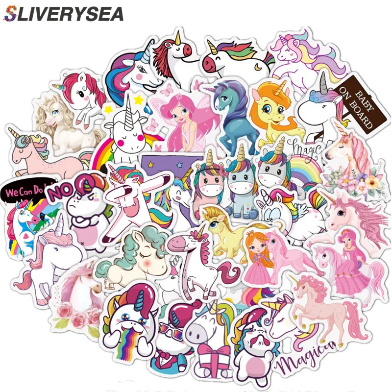 

100pcs Cute Sticker for Unicorn JDM Graffiti DIY Stickers for Laptop Car Luggage Phone Bicycle Decals Kid Toy