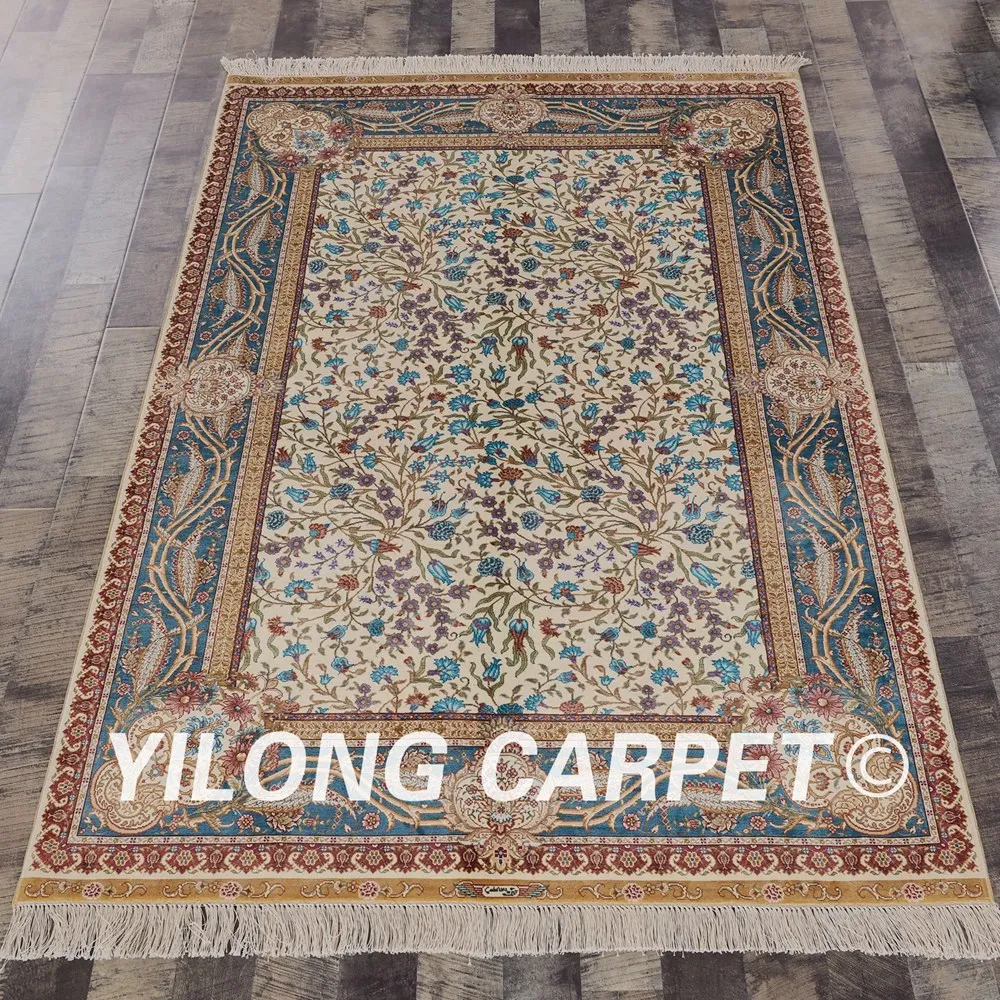 YILONG 4'x6' ручной работы шелковые персидские Дизайн ковер все более прочный