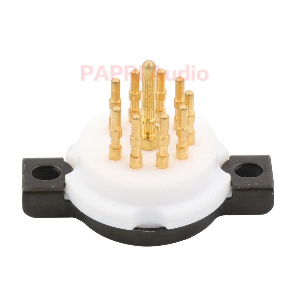PAPRI 2 шт. 9pin CMC тефлоновая трубка розетка позолоченная латунь ножки аудио DIY для 6922 12AT7/ECC81 12AU7/ECC82 12AX7/ECC83 12AY7 12AZ7