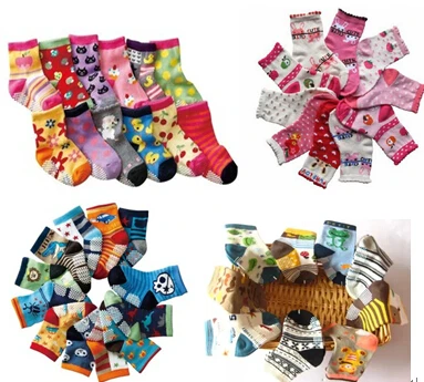 Calcetines de algod&oacute;n antideslizantes para beb&eacute;, medias de goma con dibujos animados, para ni&ntilde;os peque&ntilde;os, 1-3, Env&iacute;o Gratis, 10 par/lote-0