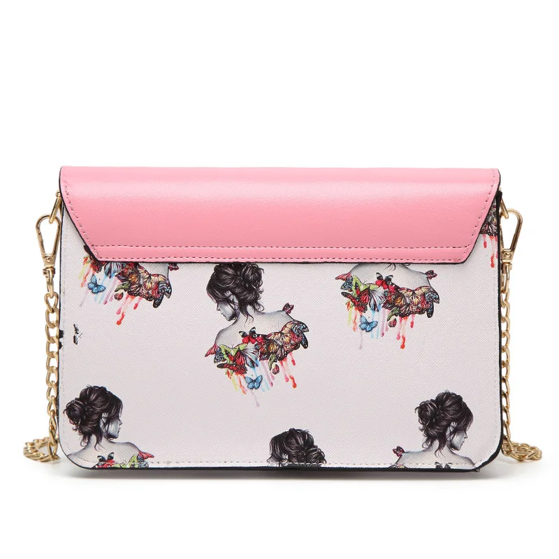 Новинка 2017 модная женская сумка-мессенджер с клапаном и принтом маленькая сумка