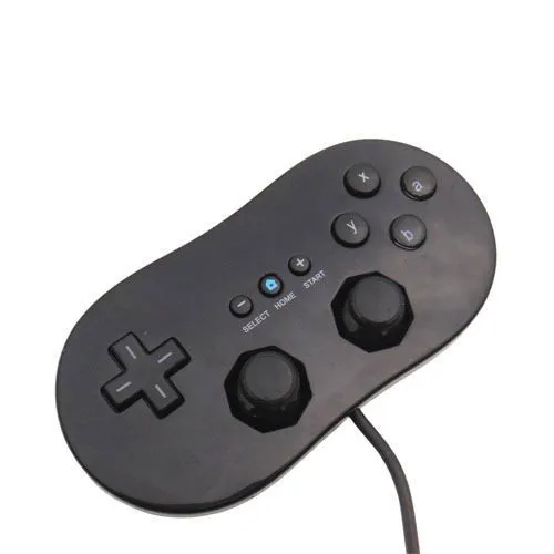 Черный проводной классический контроллер для Nintendo Wii Пульт дистанционного