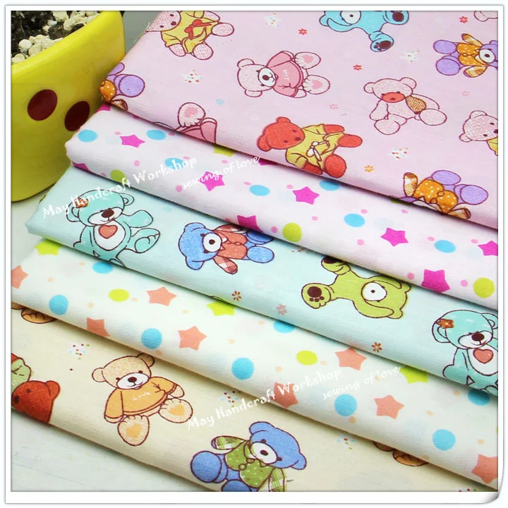 Оптовая продажа 100% хлопок ткань &quotмедведь&quot Мультфильм печатные ткани для