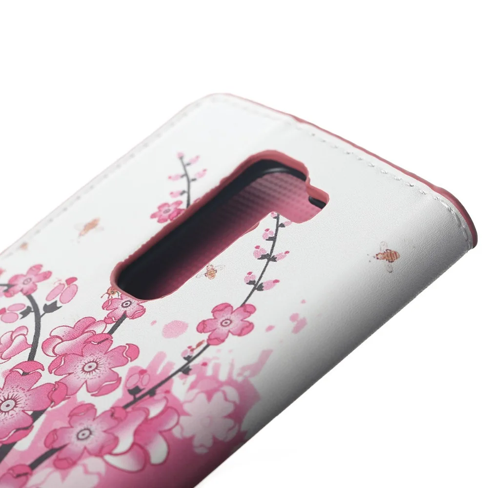 2015 Luxury Pink Plum Wallet Leather With Card Slots Flip Cover Case For LG magna C90 G4C G4 Mini G4mini H525N Phone Bags Cases |