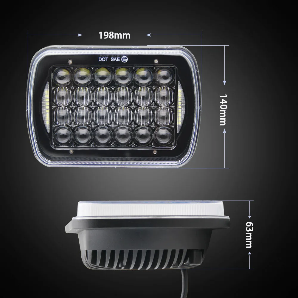 Прямоугольные светодиодсветодиодный фары COLIGHT 5D 7x6 дюймов дальний/ближний свет с