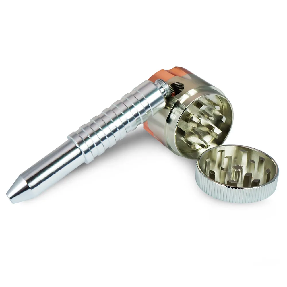 

Metal Six Shooter 2 Piece Stainless Steel Smoking Pipe And Herb Grinder Tobacco High Quality