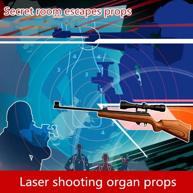 

9527 real life room escape game props Laser targeting organ Electronic shooting horror game escape room game