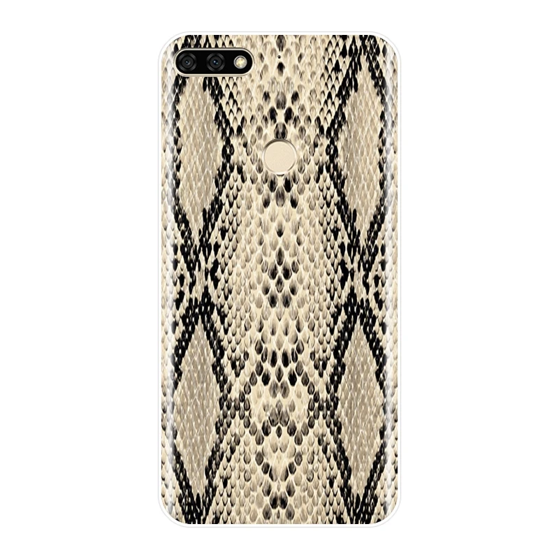 Силиконовый чехол для телефона Huawei Honor 7 8 9 10 Lite 7S 7X 7A 7C Pro мягкий из змеиной кожи 8X MAX