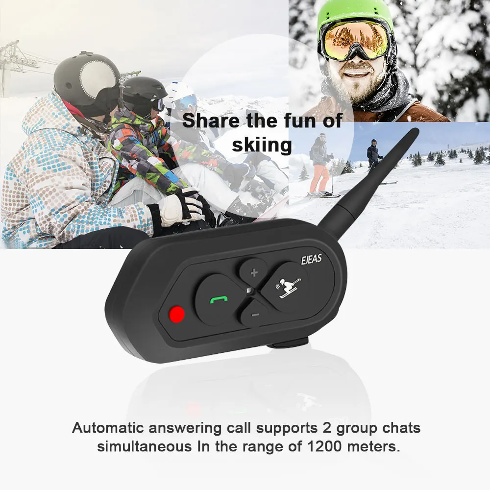 EJEAS SKI10 1200 м Bluetooth горнолыжный шлем гарнитура для внутренней телефонной связи с