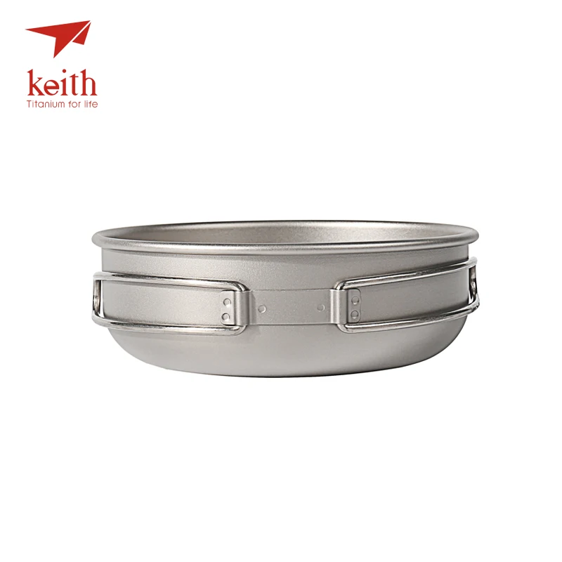 Титановые чаши Keith Camping 300 мл-600 мл с титановыми складными ручками, складные чаши, посуда, столовые приборы, Ti5323-Ti5326
