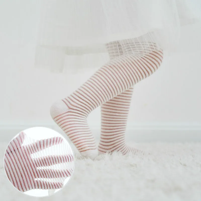 

Summer baby girl tights cotton pantyhose horizontal strip baby stockings 0-2-4-6 years old baby ultra-thin girl clothes