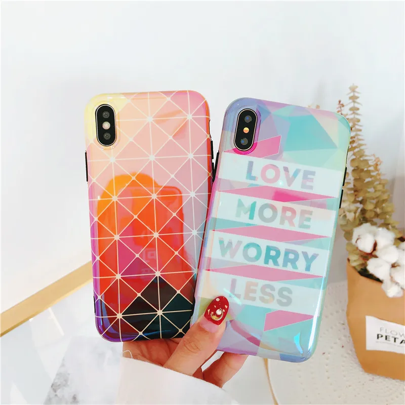 Cuptakes Luxury Glossy IMD Soft Silicone Case for Apple iPhone 7 8 6 6S X Plus 10 Cover Cute Quotes Love More gradual change |