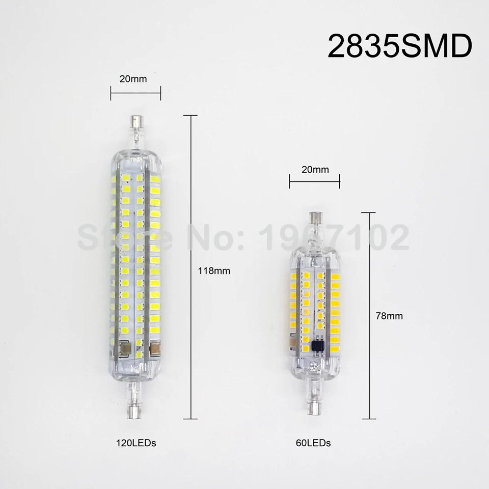 Распродажа R7s Светодиодная лампа 78 мм 7 Вт кукурузная 118 15 AC 110 В 220 4014 SMD