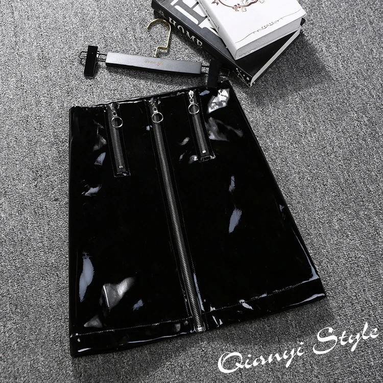 2018 новые модные женские юбки осенние и зимние из лакированной кожи юбка с высокой