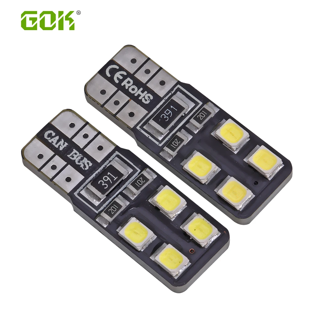 50 шт./лот Canbus T10 8smd 2835 Светодиодный автомобильный светильник W5W t10 LED canbus 194 SMD без