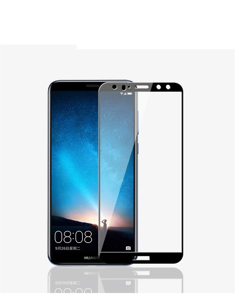 2 шт для huawei mate 10 lite стекло полное покрытие закаленное стекло для huawei mate 10 lite/Nova 2i защита экрана защитное стекло - Цвет: Черный